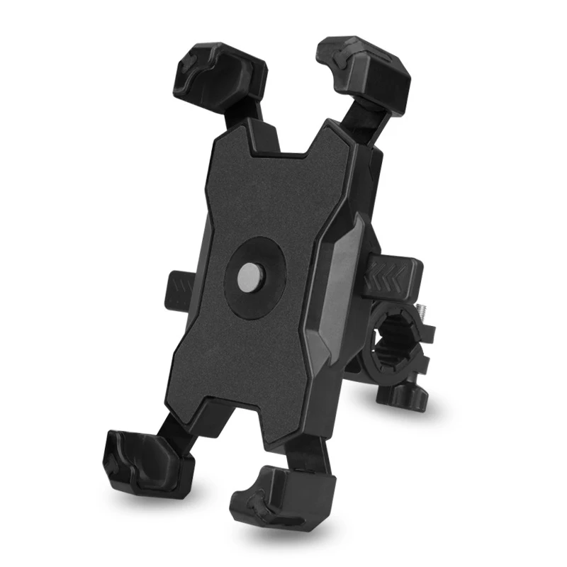 Black Secure Grip Bike Phone Mount - Adjustable 360 Rotation Bicycle Handlebar Holder, Universal Cradle for MTB & Road Cycling