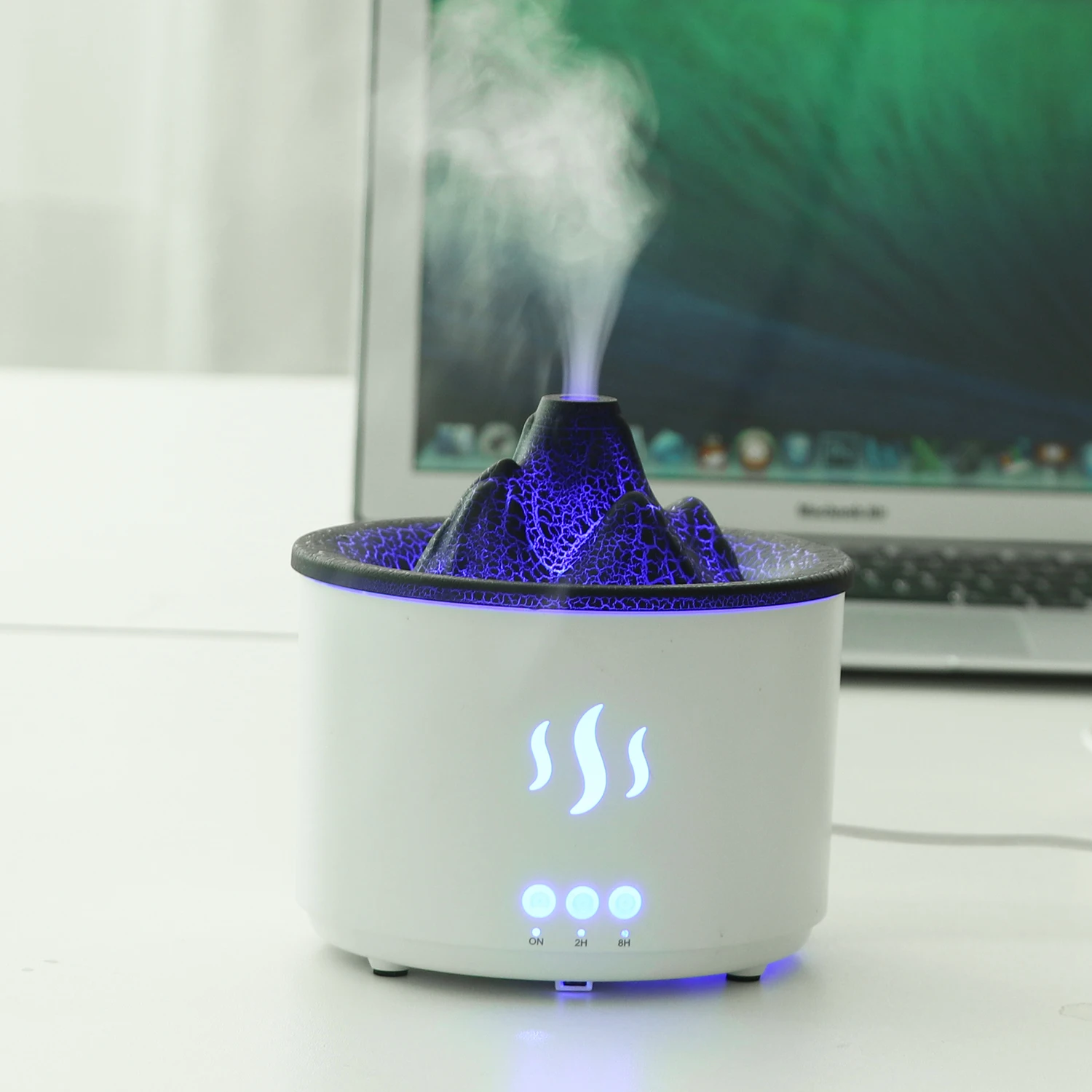 Volcano Aromatherapy Machine Flame Aroma Difusores Simulation Flame Worm Led Option Aromatherapy