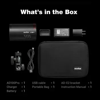 Godox AD100pro 100Ws 2.4G TTL Photography Flash Strobe 1/8000 HSS Pocket Flash Light with 2600mAh Lithium Battery product image