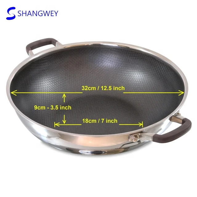 Energy Saved Honeycomb Hybrid Grill Pattern Cookware Set Wok Pan Made in Korea With Pot Lid