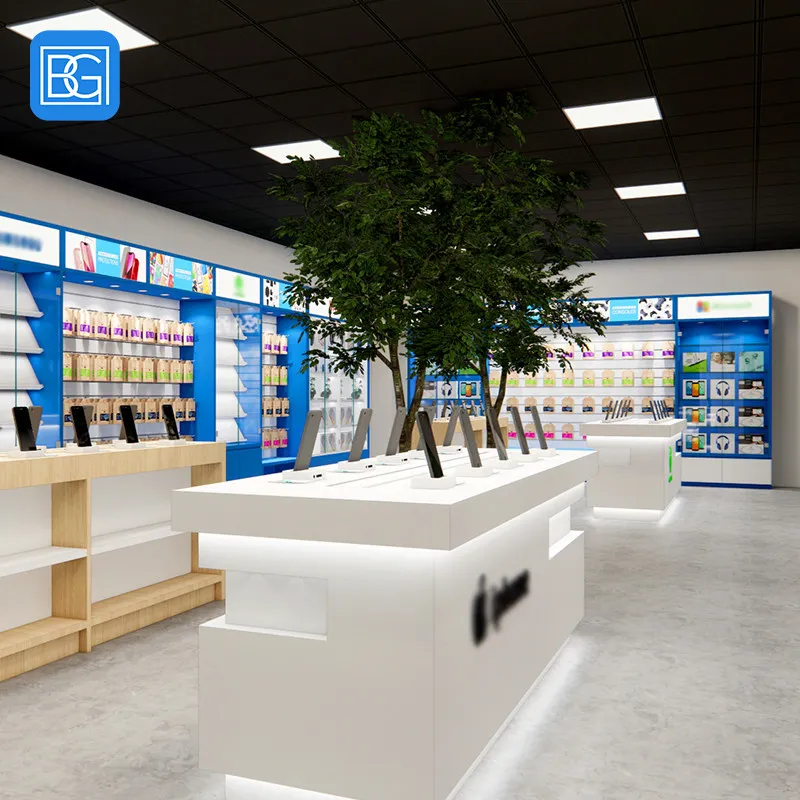 Customized Mobile Phone Shop Design Display Counter Oppo Mobile Counter Mobile Phone Display Mobile Shop Counter With Led