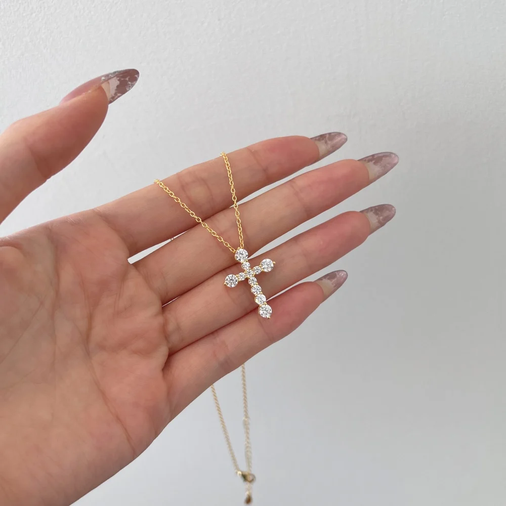 KAKODIY Classic Design Fine Jewelry 925 Sterling Silver Christian Catholic Religious 5A Cubic Zirconia Cross Pendant Necklace detail 5