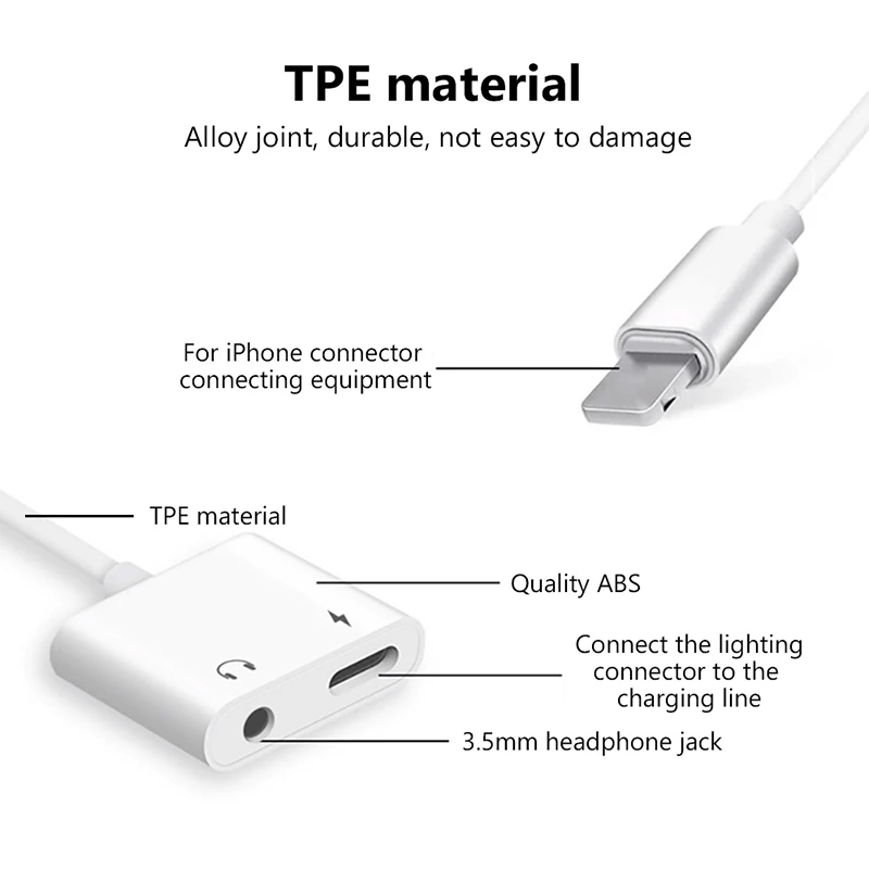 Xput For Lightning To 3.5mm Headphone Jack Charging Port 2 In 1 Audio Adapter Phone Charging For