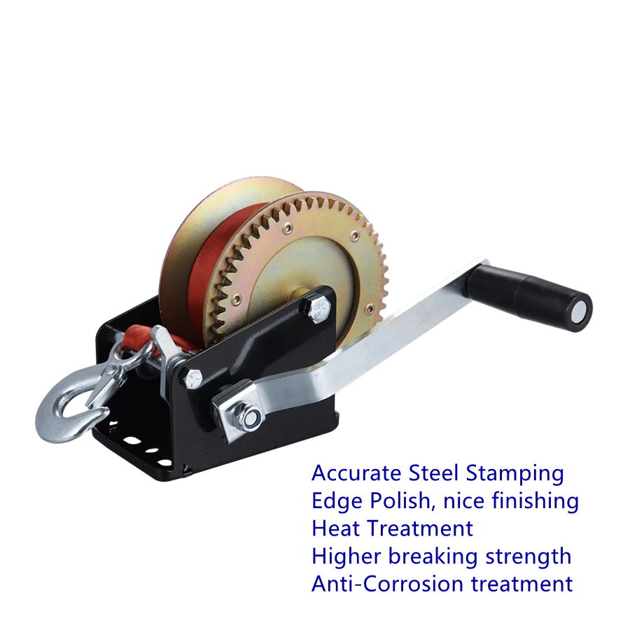 Portable Mini Manual Hand Winch With Rope Gear Winch 1600lbs Anchor
