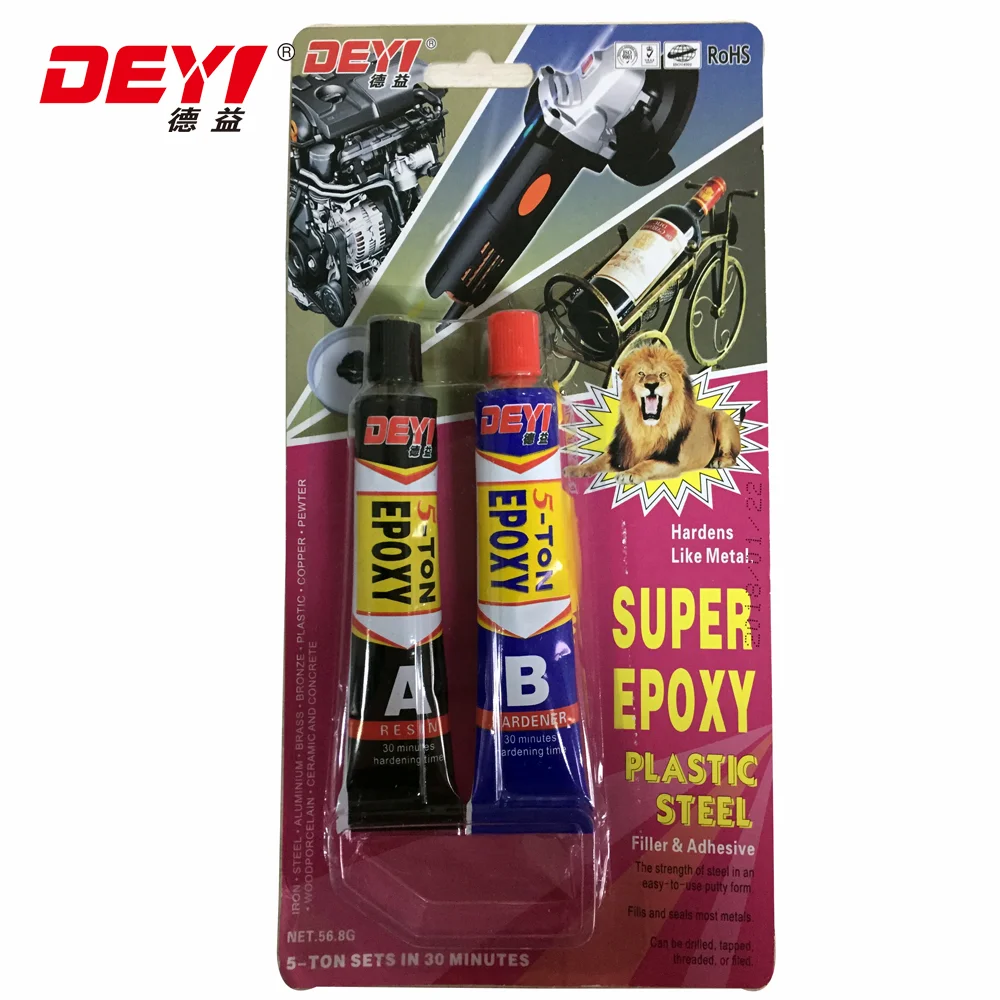 Heat Resistant (-60 to +100°C) Epoxy AB Glue with Touch Dry in 30 Minutes and Full Cure in 24 Hours