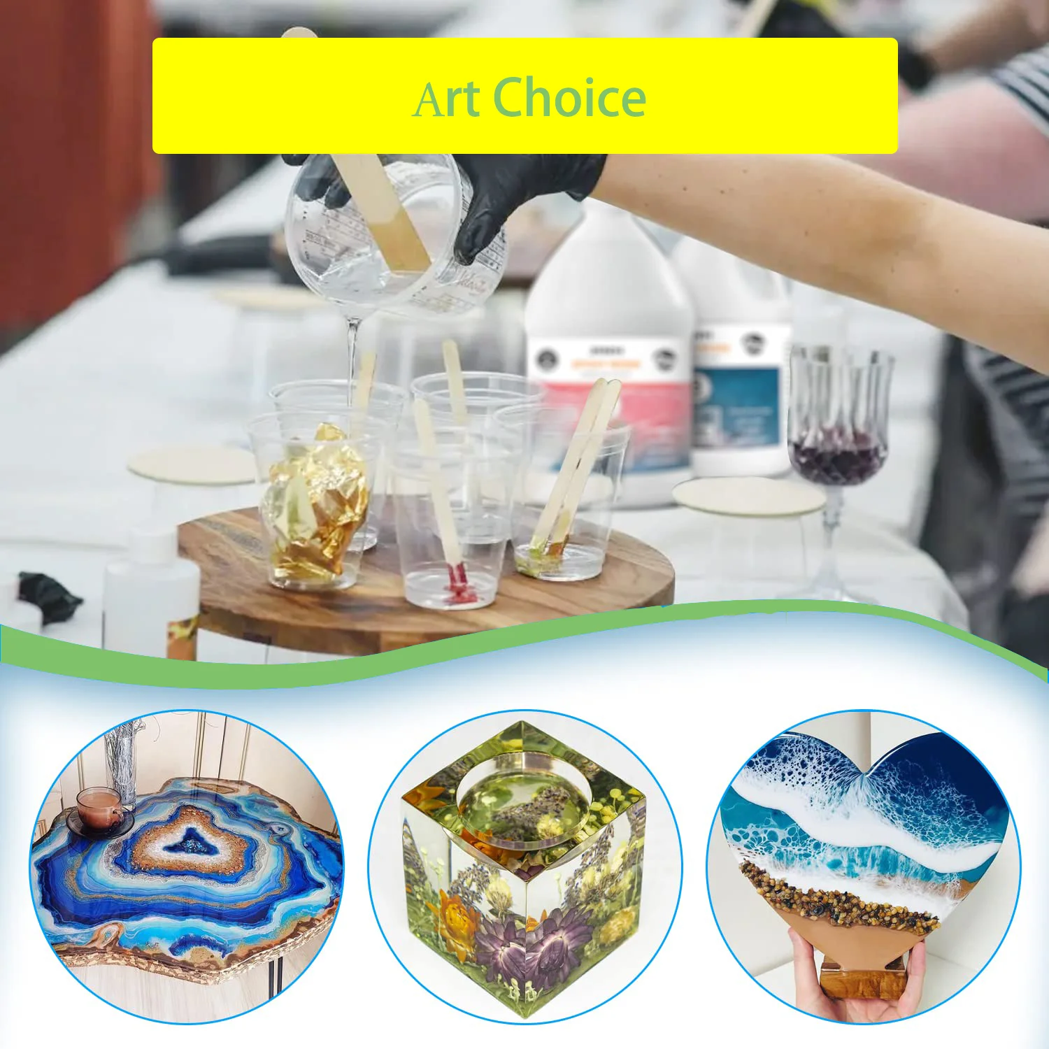 Liquid Transparent Clear Crystal Non Toxic Countertop Price of Epoxy Resin Crystal Clear for River Table