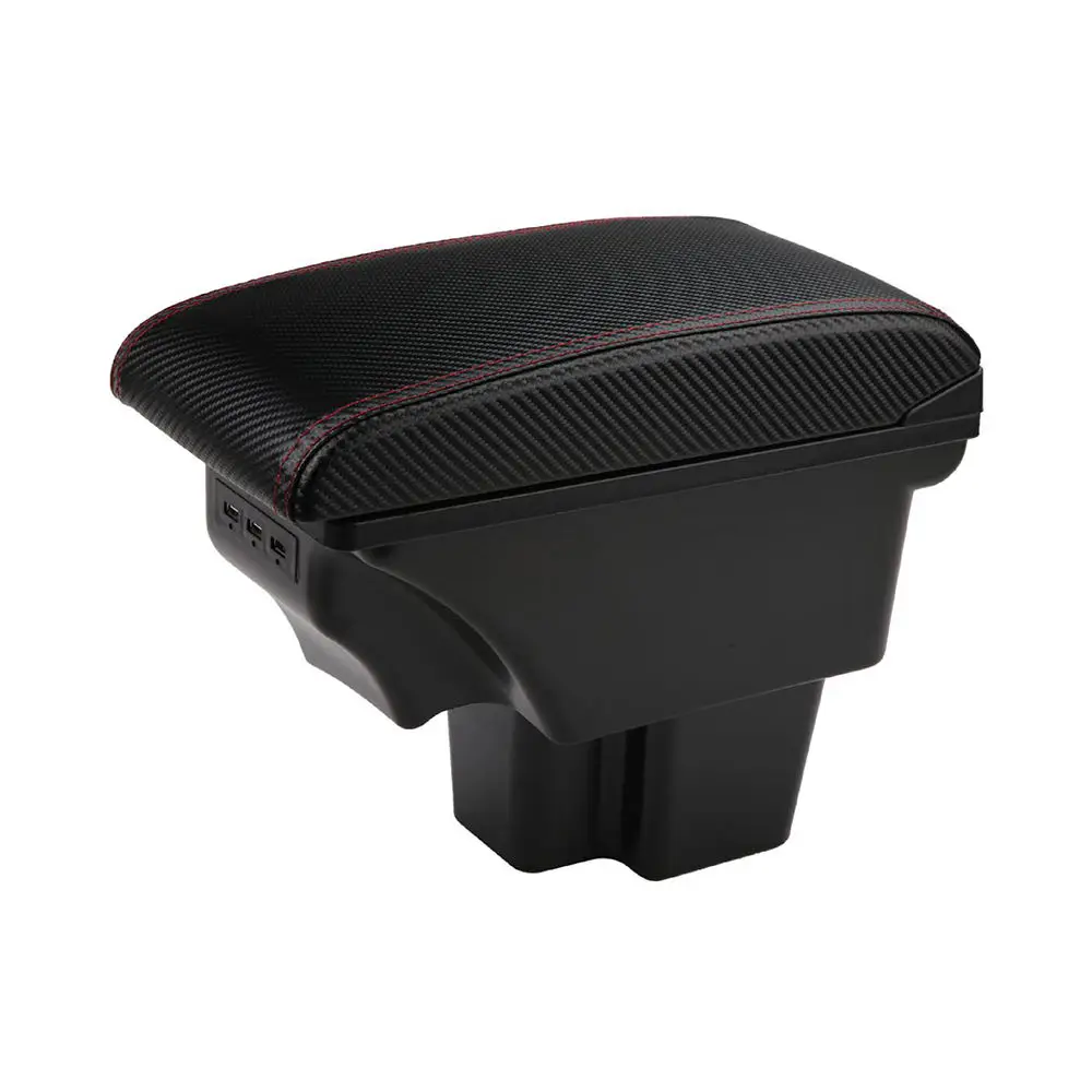 product car armrest box rotatable center centre console storage with ashtray cup holder retractable usb-3