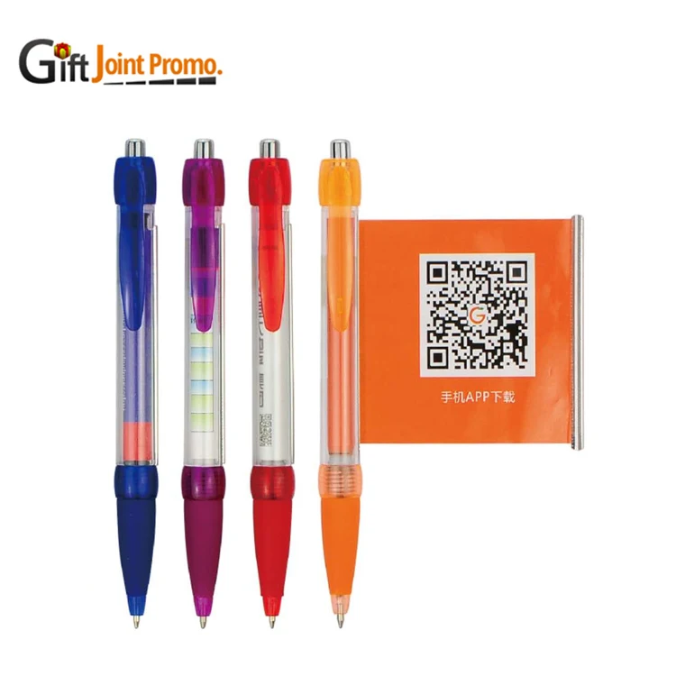 Wholesale Promotional Cheap Paper Banner Ball Pen LOGO Printed Advertising Giveaway Gifts Flag Planner Ballpoint Pens