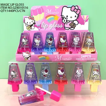 Pink 6 Color 24pc Lip Et Gloss Cute Mini Moisturizing Lip Tint Hello Kitt  Packaging Cosmetics Wholesale Bulk