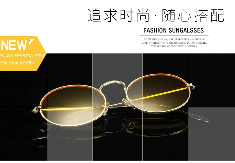 Versión Coreana de gafas de sol ovaladas tendencia 2024 gafas de sol Retro gafas de sol de Metal para hombres y mujeres al por mayor