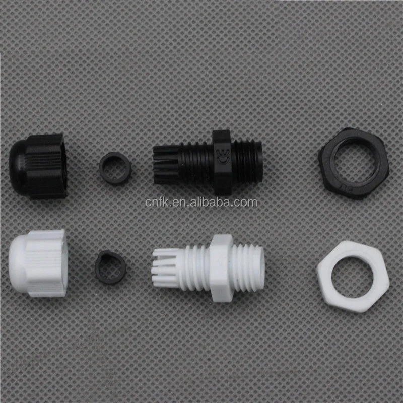 Черно-белые водонепроницаемые пластиковые нейлоновые кабельные ЖЕЛЕЗЫ стандартного размера pg