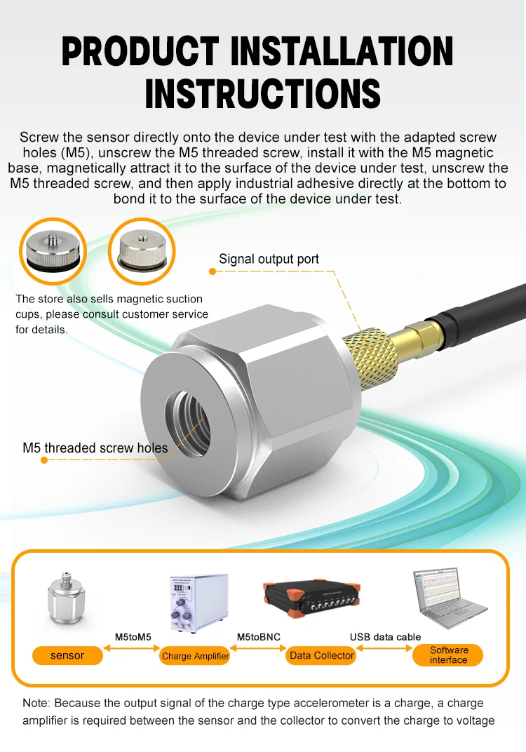 JSDPD0200 Factory Outlet General Purpose Vibration And Shock Measurement Stainless Steel Piezoelectric Acceleration Sensor supplier