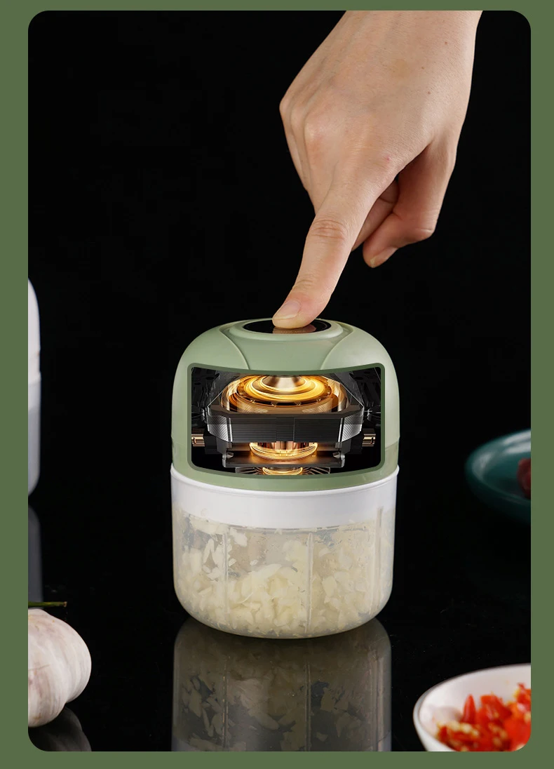 Mini Electric Garlic Chopper Usb Charging Ginger Masher Machine Sturdy
