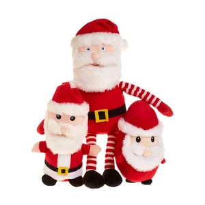 Custom Santa Claus Plush Doll PP Cotton Filled Christmas Stuffed Decoration Toy
