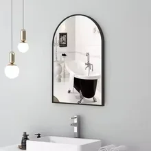 Hot Sale Large Size Frame Explosion-proof Home Decor Luxury Arched Large Size Bathroom Decoration Ultra Clear Wall Mirror