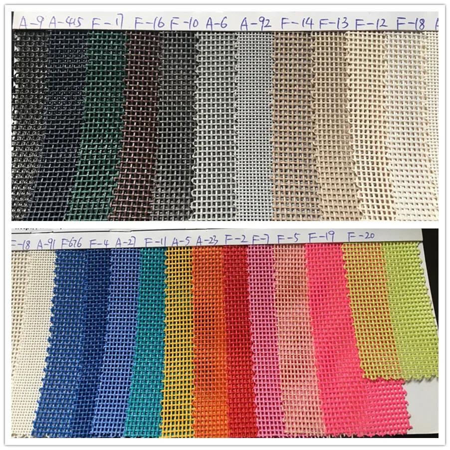 Width 152 cm Textilinene Woven Mesh 80 PVC 20 Polyester Warp Knitting Plastic Net Fabric for Outdoor Chair Beach Seats Curtain