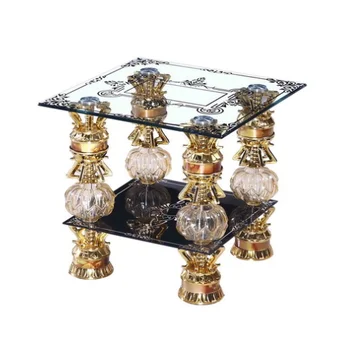 New product wholesale modern style glass coffee table glass coffee tea table modern square gold