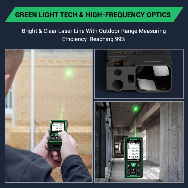 Sndway Green Line Camera Rangefinder Laser Ranging Telescope 500ft Tapes Measures Distance Meter