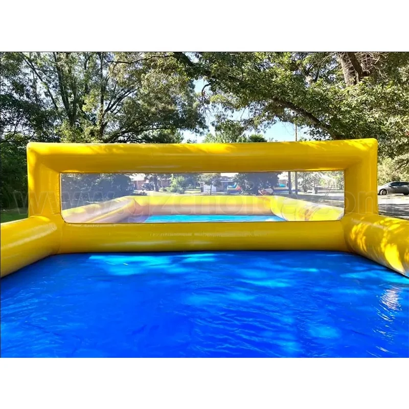 Commercial Airtight Inflatable Volleyball Field Pool 0.9mm Pvc Inflatable Water Volleyball Court