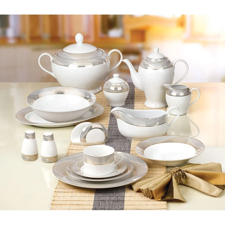 86-Piece Luxury Royal Exquisite Dinnerware Set New Bone Tableware Wedding  Restaurants Royal Style Dinner Sets