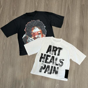 Manufacturer Oem Men's Classic Vintage Streetwear Screen Printed Men Oversized Fit 100% Cotton Boxy Cropped Graphic T-shirt