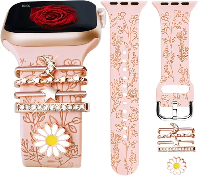 Watch Band Charms Decorative Rings Loops Compatible with Apple Watch Series