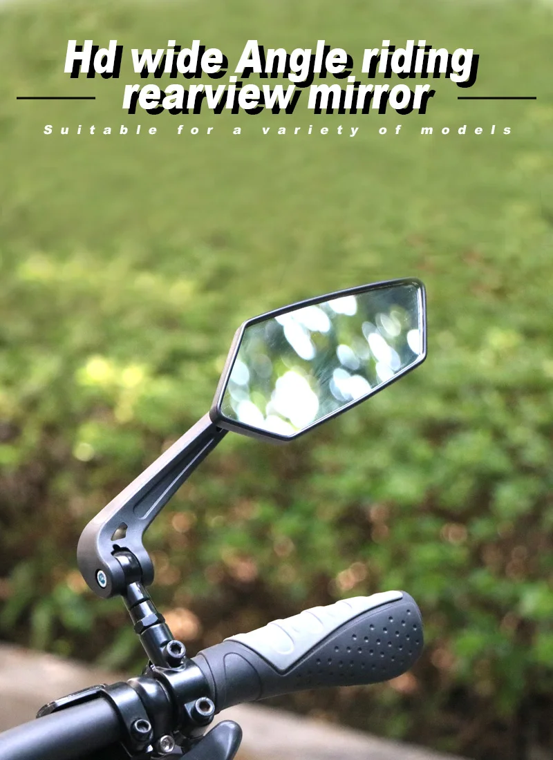 RIDERACE a Pair View Mirror Bike Cycling Clear Wide Range Back Sight  Rearview Reflector Adjustable Handlebar Left Right Mirrors