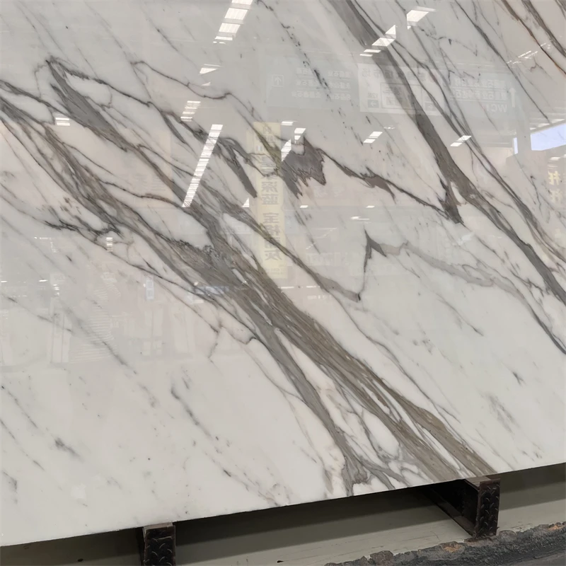 product high quality polished calacatta white marble slab with grey veins for hotel and home wall floor decor-2