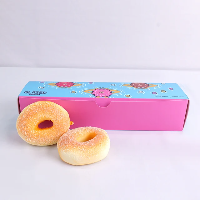 Cheaper Custom Printing Donuts Rectangle Packaging Paper Box details