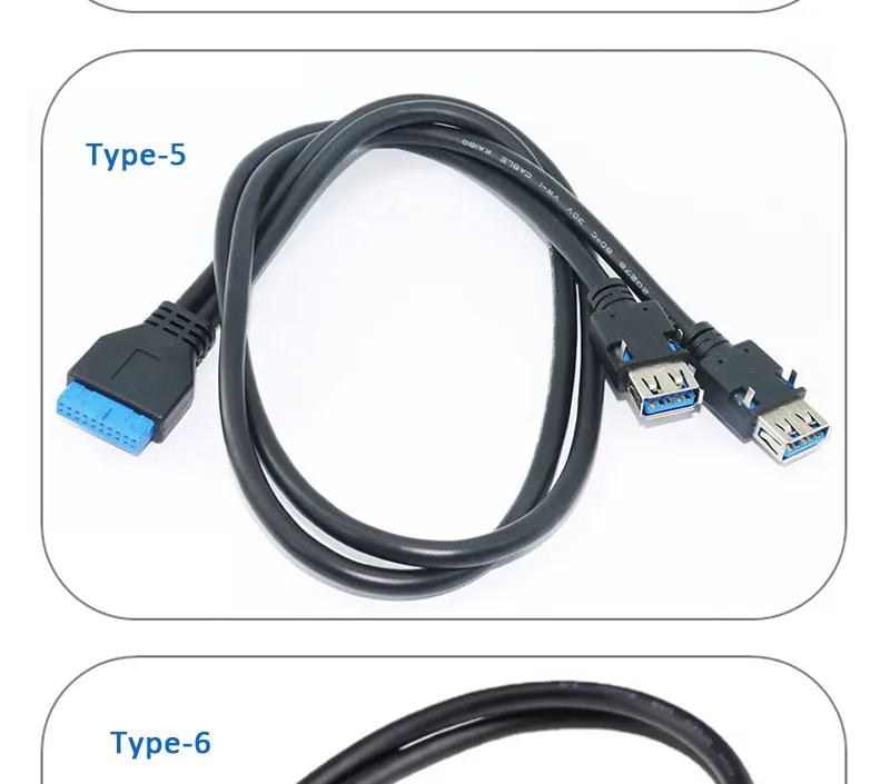 20 Pin Y Splitter Cable Dual Port Usb 3.0 A Female To 20 Pin Female ...