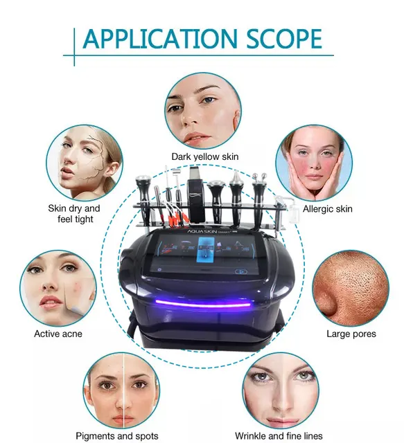 9 in 1 Derma Facial Aqua Facial Ion Roller Clip Bar Lifting Stick  Microdermabrasion Skin Care System - China Aqua Skin Facial Care, Micro  Needle