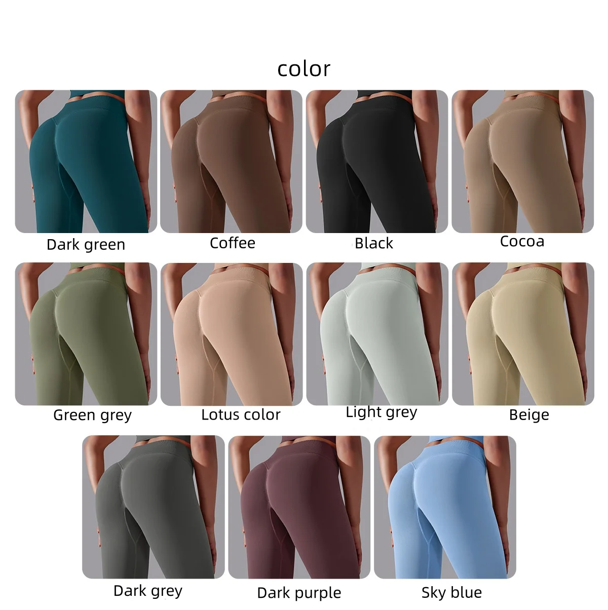 Wholesale Women Outdoor polainas de yoga Elastic Active Leggings Scrunch Back Seamless Yoga Pants Leggings details