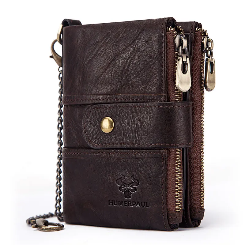 HUMERPAUL Hot Sale Brand Wallets Leather Men RFID Card Wallet Fashion Female Coin Purse Short Male Clutch Mens Leather Wallets