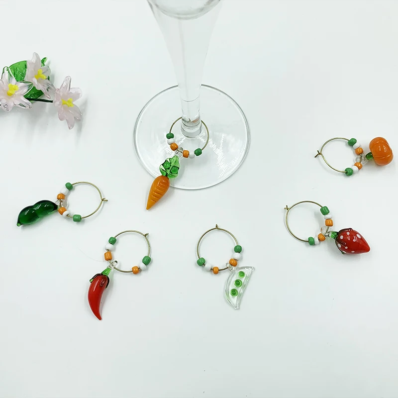 Bar Accessories Set Wine Charm Rings Silicone Rubber Wine Glass Charms