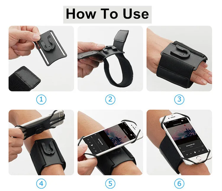 Customized Universal Rotate Detachable Neoprene Arm Band Outdoor Sport