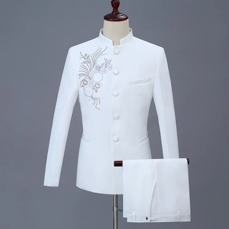 Stand-up Collar Self-cultivation Tang Chorus Performance Clothing Male Chinese Tunic Men's Suit