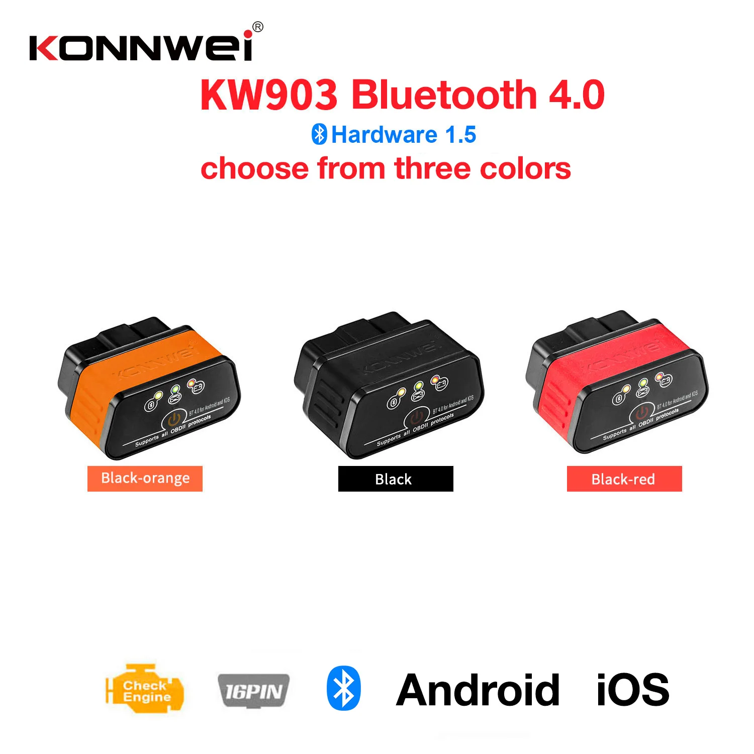 KONNWEI KW903 Obd2 Plug Bluetooth Reader Car Diagnostic Scan Tool Diagnosis  Scanner For All Cars - Buy KONNWEI KW903 Obd2 Plug Bluetooth Reader Car  Diagnostic Scan Tool Diagnosis Scanner For All Cars