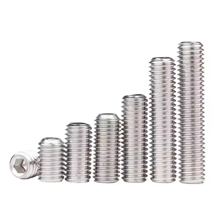 304 Stainless Steel Inner Hexagon Set Screw DIN913 Flat Head Headless Stop Screw for Top Wire Machine