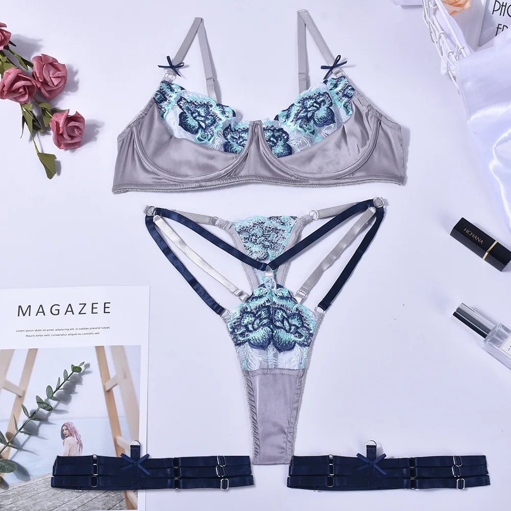 Bare Dezie Floral & Heart Printed Women Lingerie Set, Pure Bra & Panty Set
