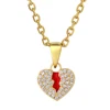 gold cable chain+Gold broken heart pendant