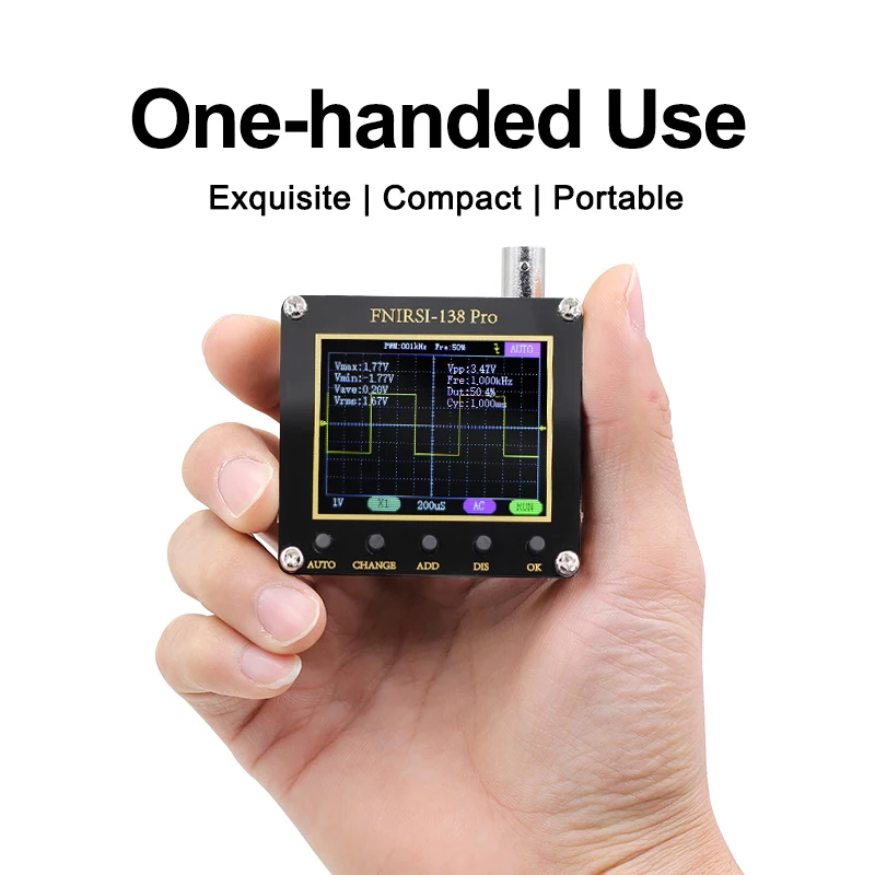 Hantek DSO1202E 5 in 1 6000 Counts DMM Digital FFT Spectrum Analyzer with Frequency Counter 200MHz 2 CH Handheld Oscilloscope