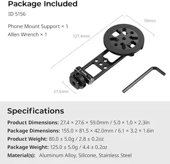 For SMALLRIG Adjustable Rotatable Phone Tripod Holder Adapter Magnetic Metal Cold Shoe Mount for iPhone Camera Monitoring product image
