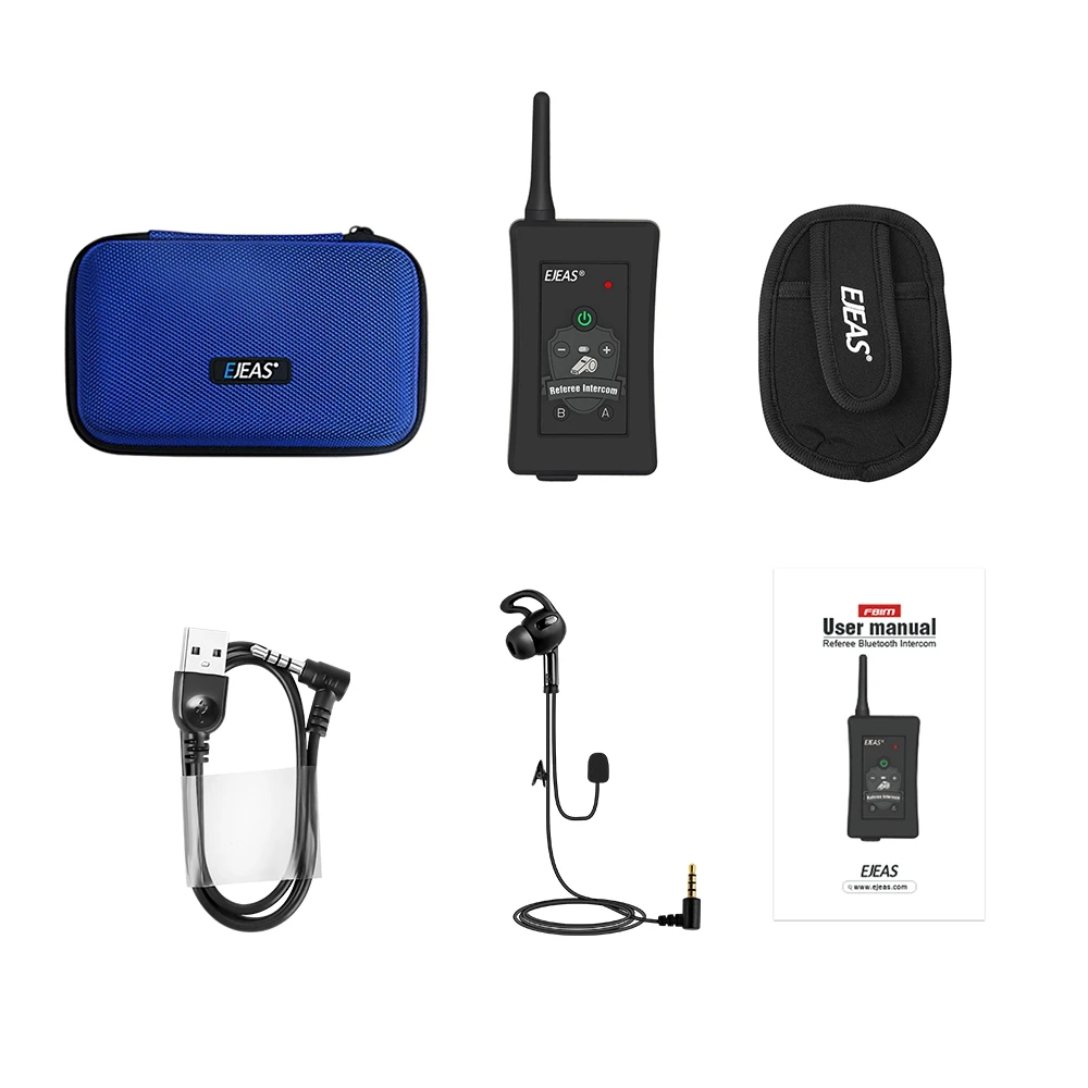 EJEAS FBIM 1500m 4 Referee Full Duplex Conversation Users Soccer Referee Radio Communication Intercom