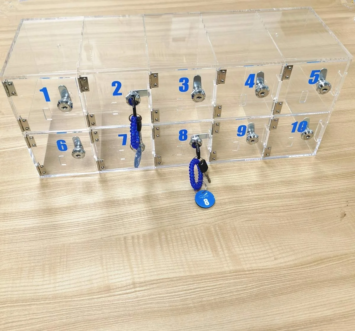 Acryl Handy Spind Mit Schloss - Mehrfach Aufbewahrung Für Smartphones