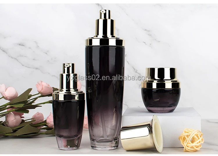 Fashional Skincare packaging set glossy cosmetic container glass bottles 30g50g30ml50ml120ml details