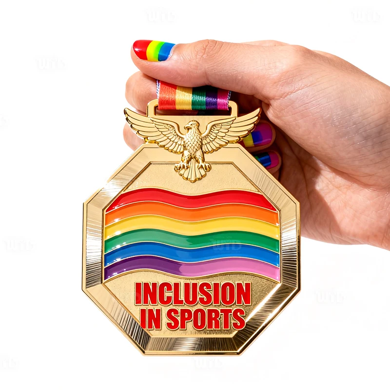 Medalha Personalizada de Fábrica para Corrida Esportiva Transgênero com Fitas, Medalha de Metal Dourado de Liga de Zinco de Alta Qualidade, Prêmio de Corrida, Medalha 3D