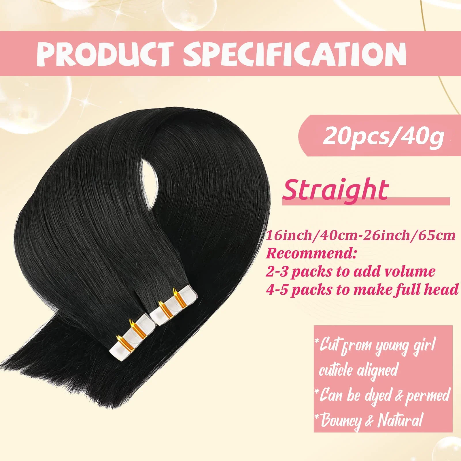 Ταινία ίσιας ανθρώπινης τρίχας σε επεκτάσεις Remy χωρίς ραφές δέρματος υψηλής ποιότητας 16-26 ίντσες για κομμωτήριο_voghion.com