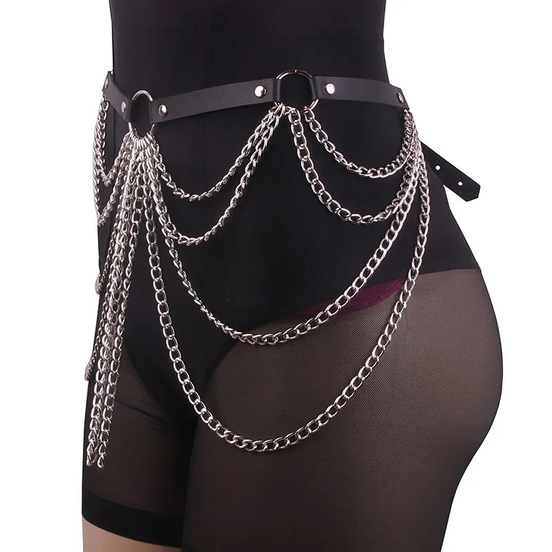 Dropship Punk Black Waist Chain Belt Women Leather Rave Body Goth  Accessories Jewelry For Girls to Sell Online at a Lower Price