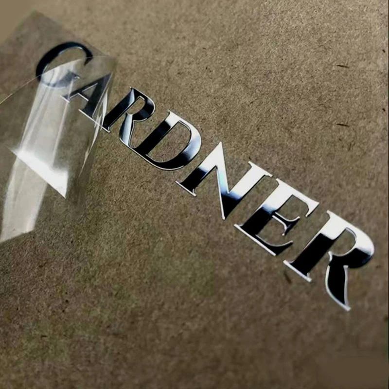 CS Custom Metallic Sticker Thin Electroform Gold Nickel Transfer Embossed Metal Logo Letter Label 3d Metal Printing Stickers