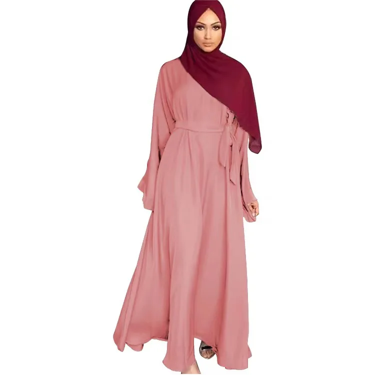 knee length dresses for ladies Dark Blue Long Sleeve Velvet Hijab Clothing Muslim Evening Ottoman Caf –  Sultan Dress main image 0